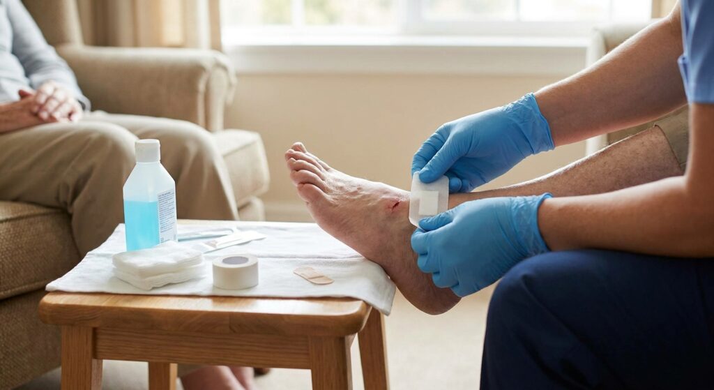 How to treat a diabetic foot wound at home