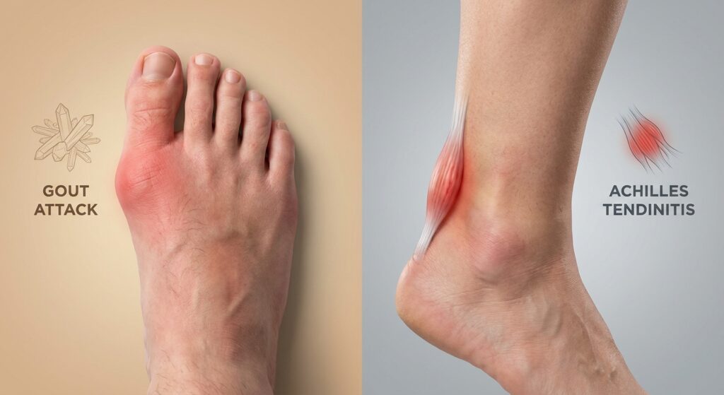 Gout attack vs Achilles tendinitis: telling them apart