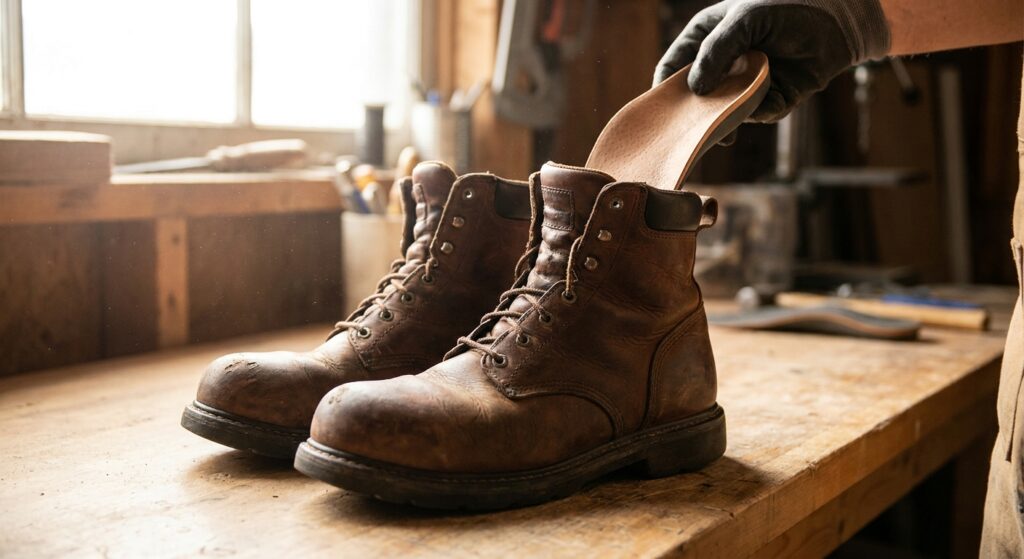 Custom orthotics for steel-toe work boots