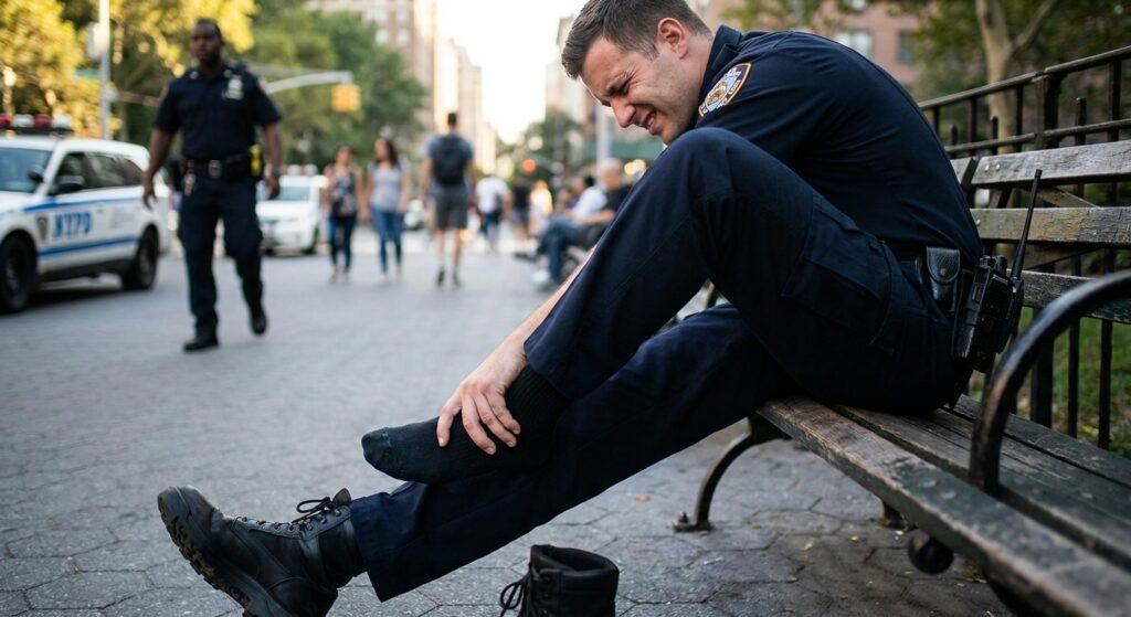 Foot and ankle care for police officers on patrol