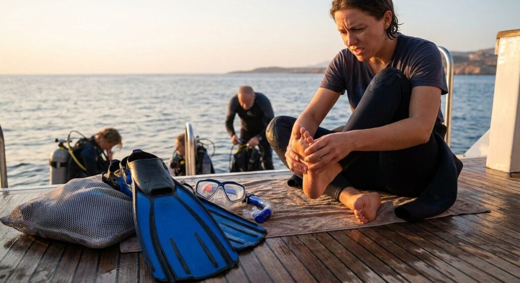 Foot and ankle care for scuba divers and snorkelers