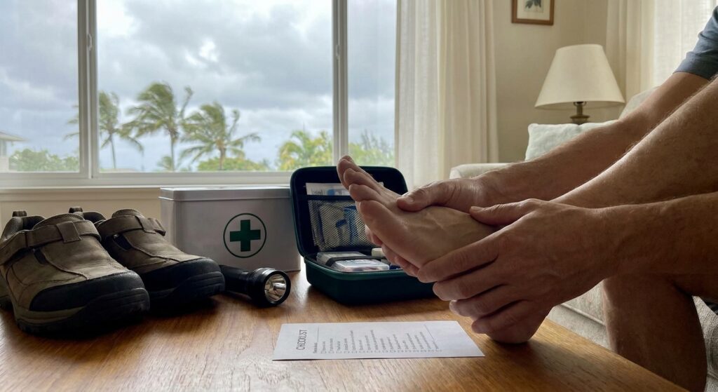Foot care checklist before hurricane season for diabetic patients