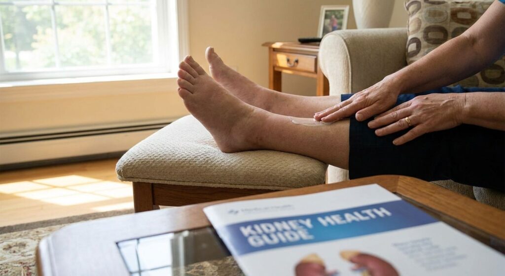 Foot care for people with kidney disease and swelling