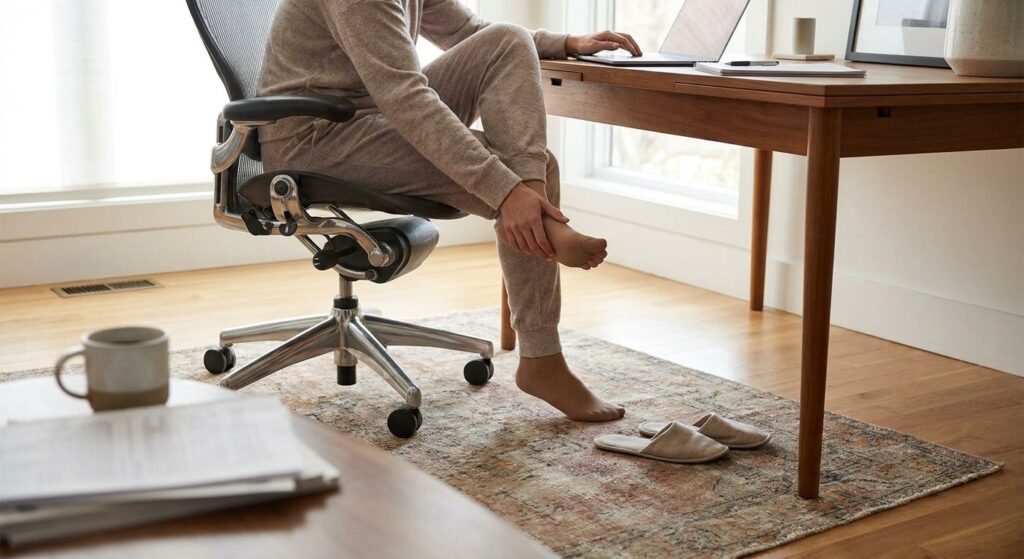 Foot pain in people who work from home on hard flooring
