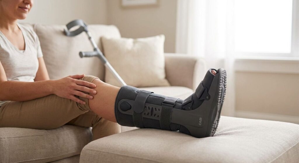 How a CAM walker boot affects foot and leg pain