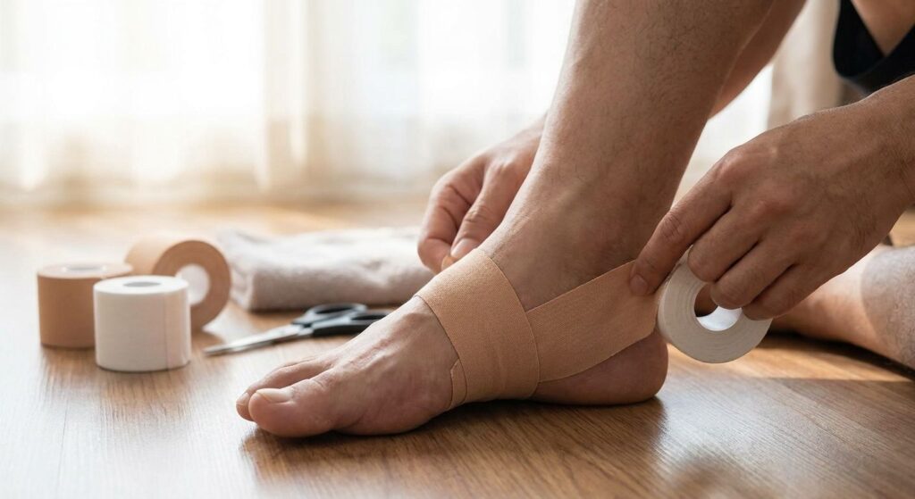 How to tape a foot for plantar fasciitis support