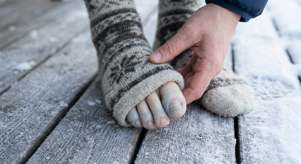Why do my toes turn blue or white in the cold