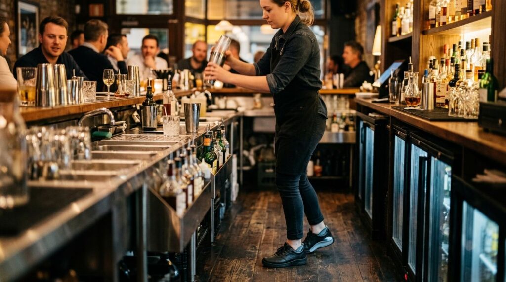 Custom orthotics for bartenders and bar staff