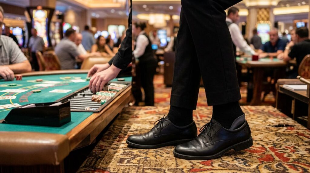 Custom orthotics for casino dealers and floor staff