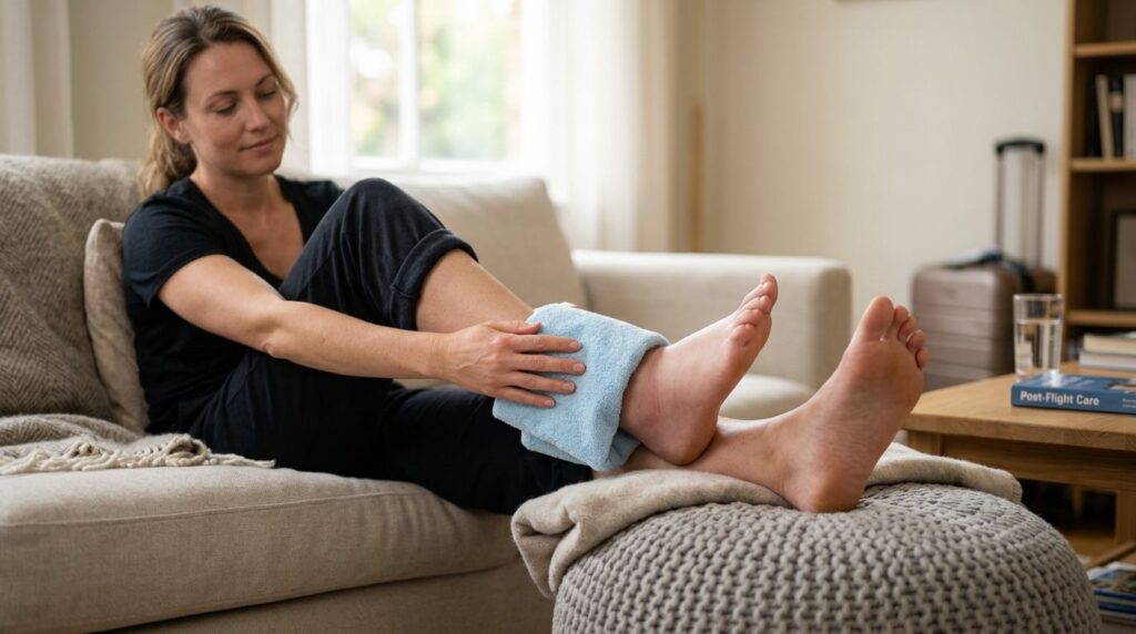 How to treat swollen feet and ankles after a flight